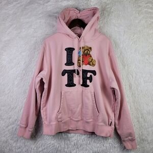 Teddy‎ Fresh XL Pink I Love Teddy Fresh Hoodie Streetwear Embroidered